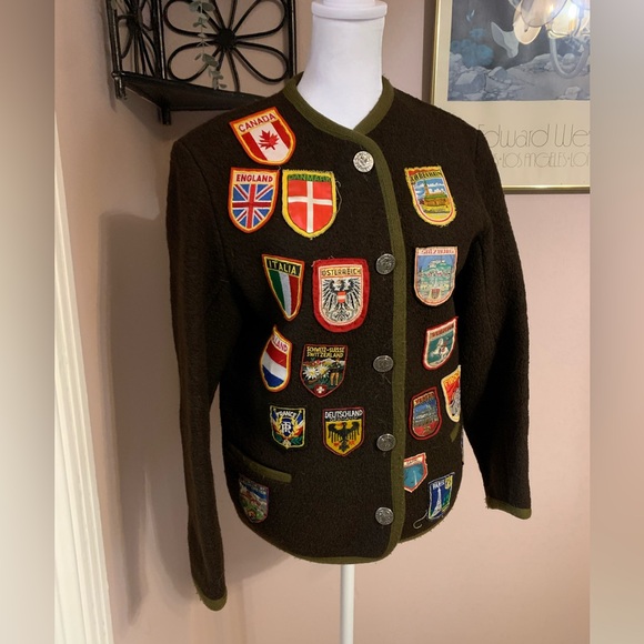 Jantzen Jackets & Blazers - Jantzen Vintage Brown Wool Sweater with Vintage Patches Europe